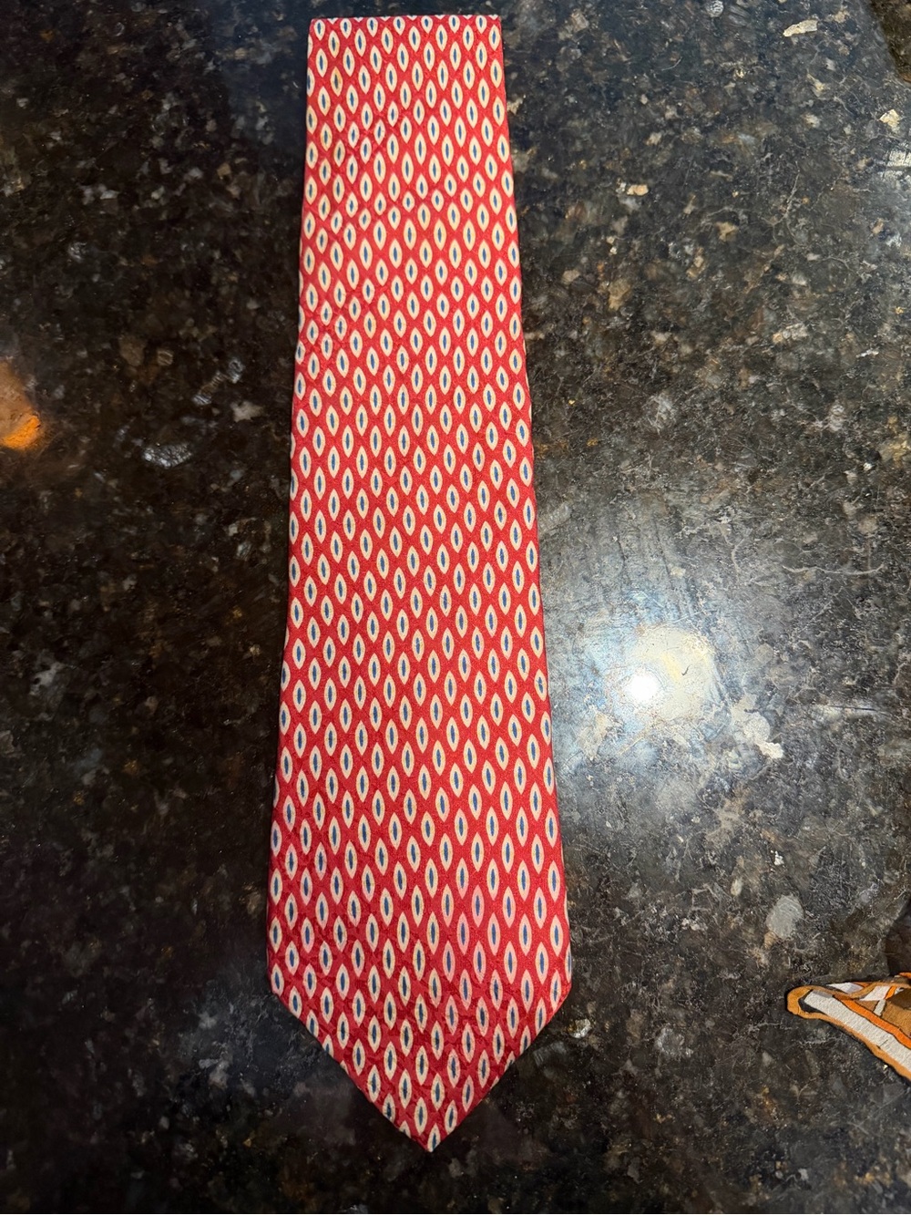 Villa Bugatti Classic Red Diamond-Pattern Men's Tie